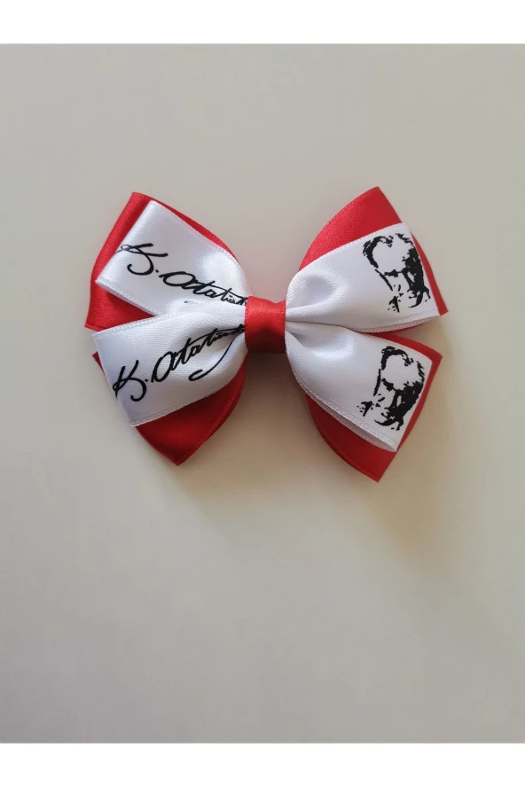 MİNİK ADIMLAR 2 Adet 29 Ekim 10 Kasım ATATÜRK Ve İMZASI Baskılı Özel Tasarım Klips Toka - 5