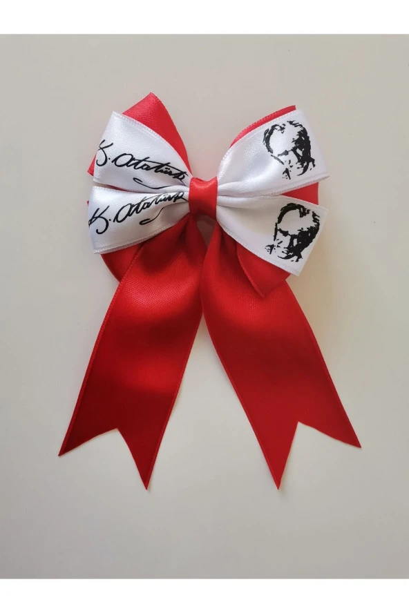 MİNİK ADIMLAR 2 Adet 29 Ekim 10 Kasım ATATÜRK Ve İMZASI Baskılı Özel Tasarım Klips Toka - 5