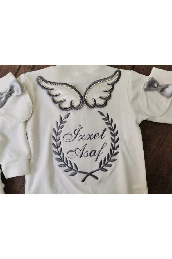 MİNİK ADIMLAR İsme Özel Nakışlı Battaniye Ve Tulum - 2
