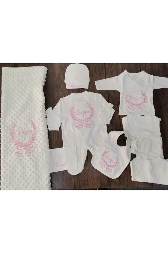 MİNİK ADIMLAR İsme Özel Nakışlı 10 ' lu Hastane Çıkışı