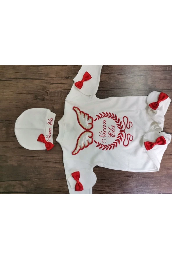 MİNİK ADIMLAR İsme Özel Nakışlı Tulum - 4