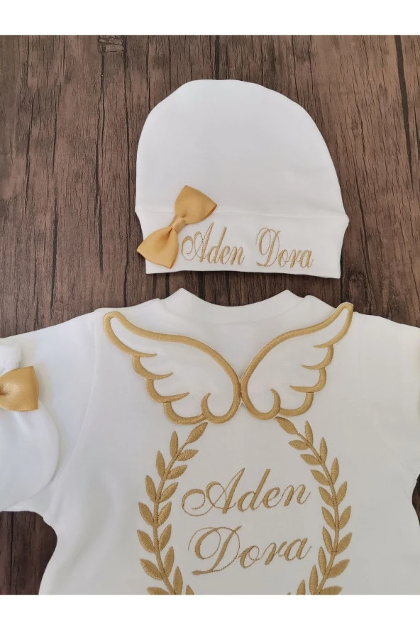 MİNİK ADIMLAR İsme Özel Nakışlı Tulum - 4