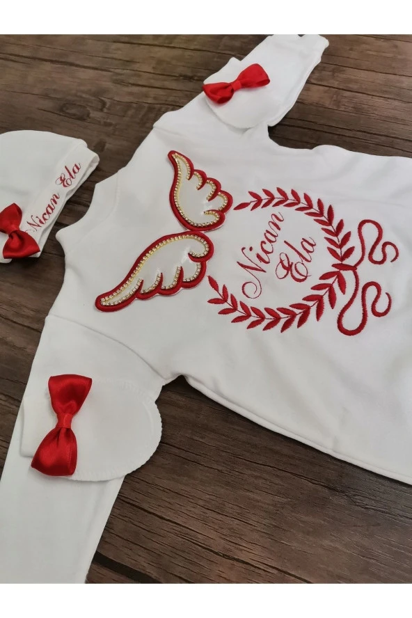 MİNİK ADIMLAR İsme Özel Nakışlı Tulum - 5