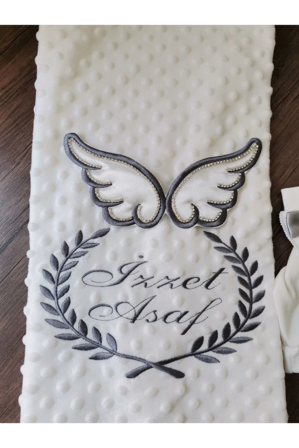 MİNİK ADIMLAR İsme Özel Nakışlı Battaniye Ve Tulum - 6