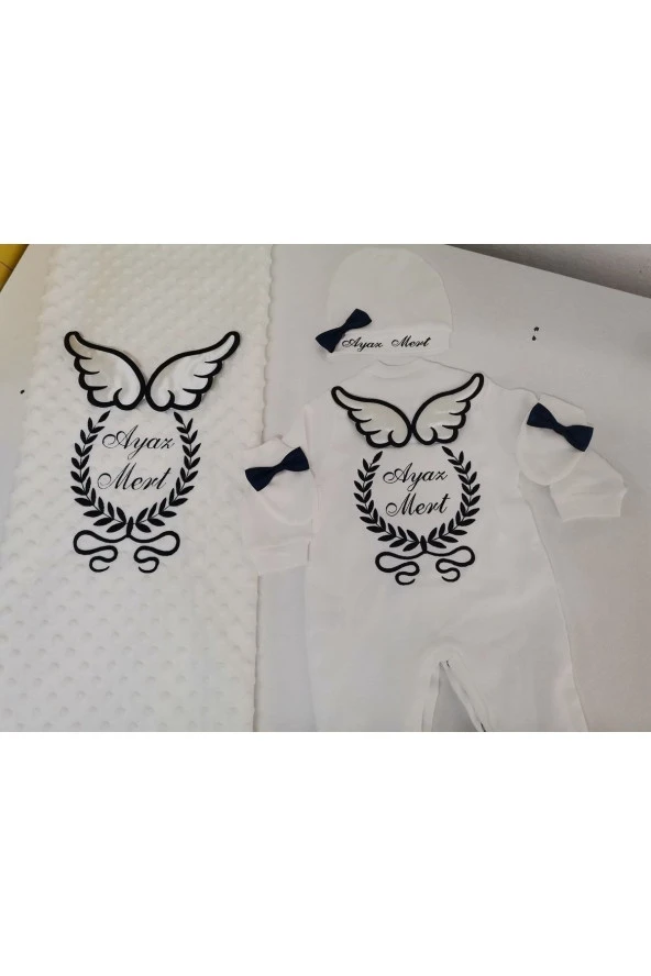 MİNİK ADIMLAR İsme Özel Nakışlı Battaniye Ve Tulum - 2