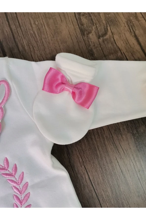 MİNİK ADIMLAR İsme Özel Nakışlı Tulum - 4