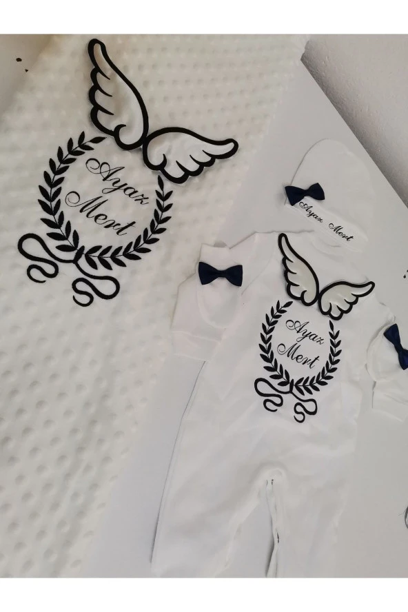 MİNİK ADIMLAR İsme Özel Nakışlı Battaniye Ve Tulum - 3