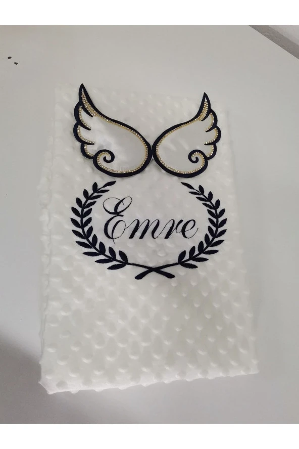 MİNİK ADIMLAR Isme Özel Melek Kanatlı Bebek Nohut Battaniyesi - 2