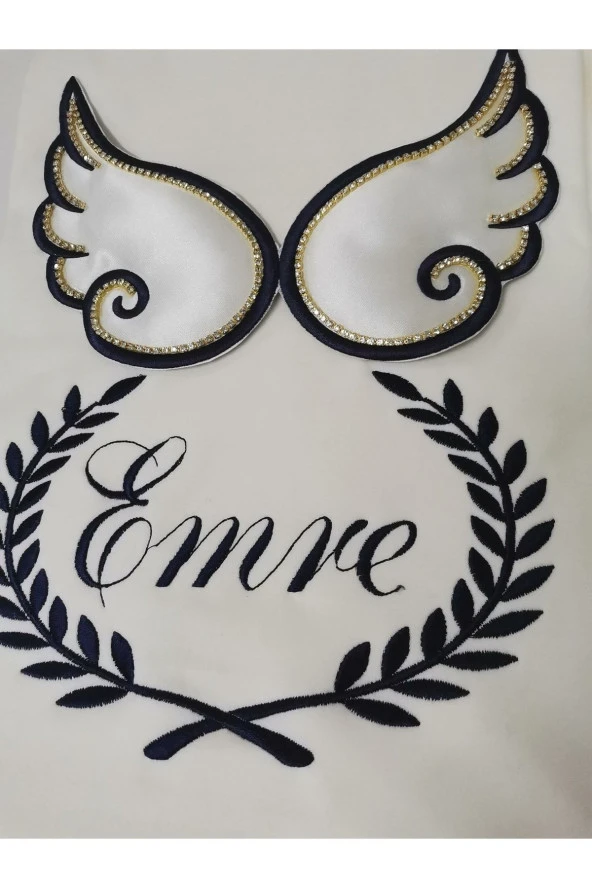 MİNİK ADIMLAR Isme Özel Melek Kanatlı Bebek Penye Battaniyesi - 2