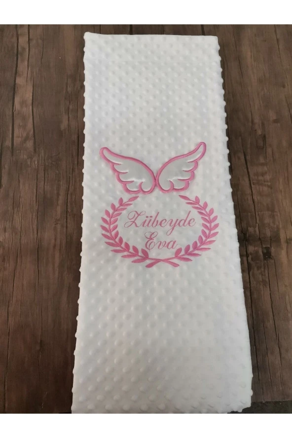 MİNİK ADIMLAR Isme Özel Melek Kanatlı Bebek Battaniyesi - 2