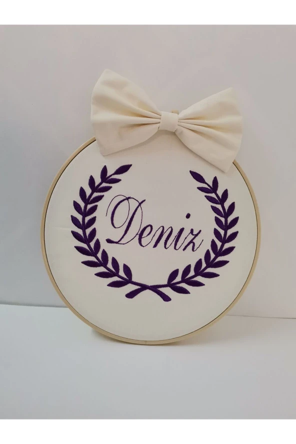 MİNİK ADIMLAR İsme Özel Nakışlı Kapı Süsü İsimli Balonlu Sevimli Ayıcıklı