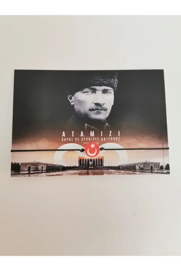 MİNİK ADIMLAR 10 Kasım ATATÜRK’ Ü anma Günü Kartı Ve Ay Yıldız Bilekliği 25 Adet Makrome Kapama