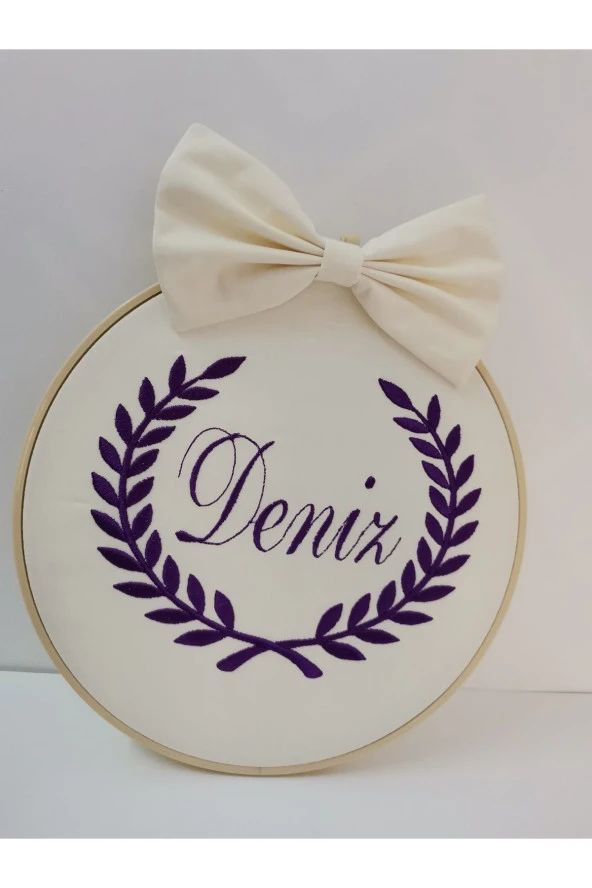 MİNİK ADIMLAR İsme Özel Nakışlı Kapı Süsü İsimli Balonlu Sevimli Ayıcıklı - 3