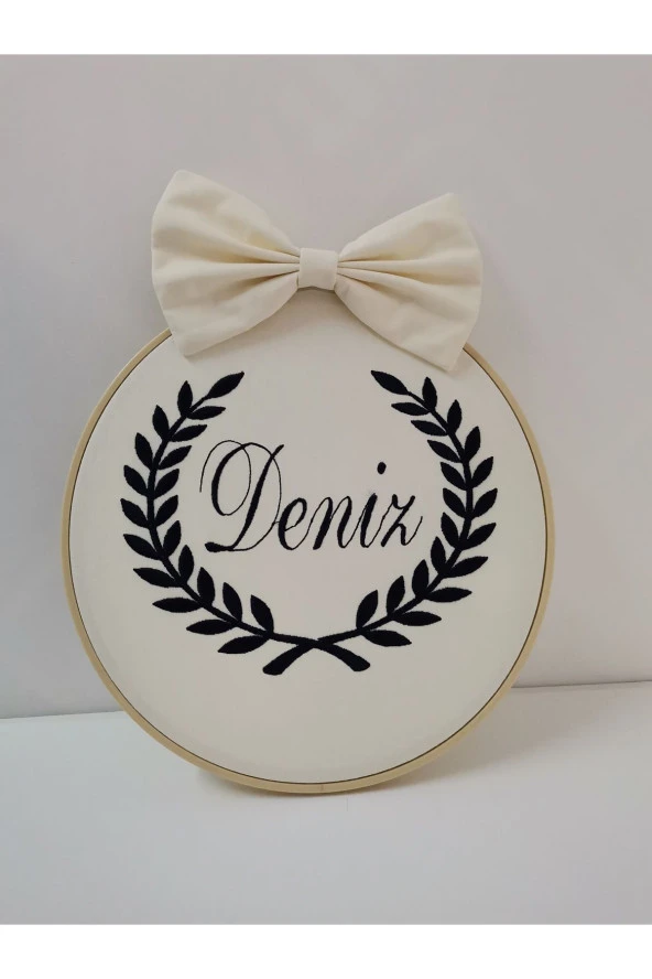 MİNİK ADIMLAR İsme Özel Nakışlı Kapı Süsü İsimli Balonlu Sevimli Ayıcıklı - 4