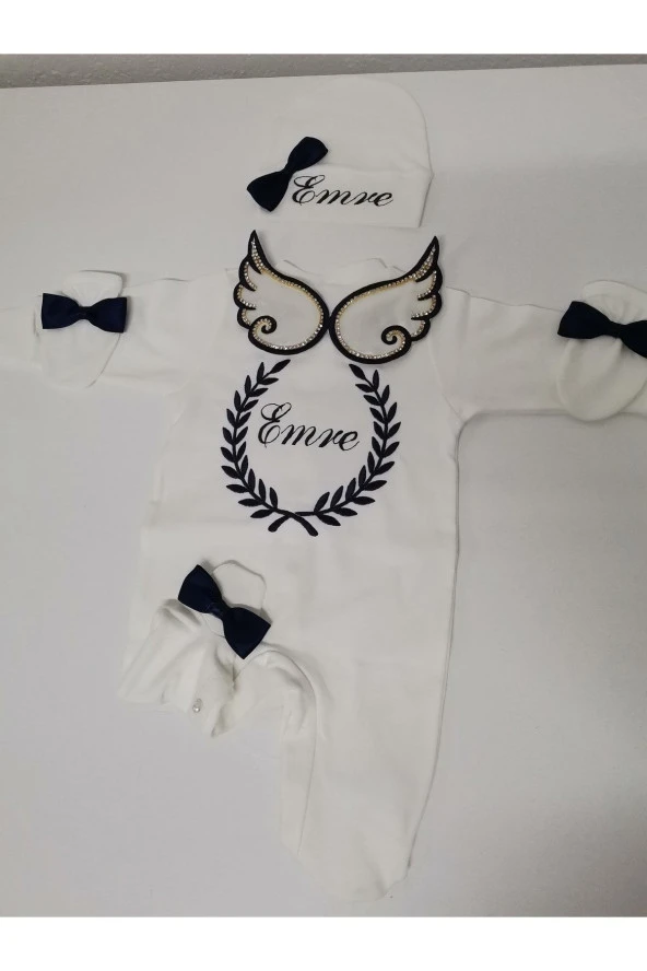 MİNİK ADIMLAR Isme Özel Melek Kanatlı 11'lu Hastane Çıkışı - 5