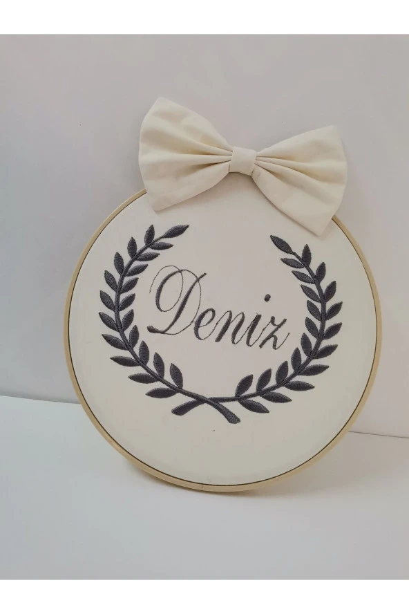 MİNİK ADIMLAR İsme Özel Nakışlı Kapı Süsü İsimli Balonlu Sevimli Ayıcıklıkap - 4