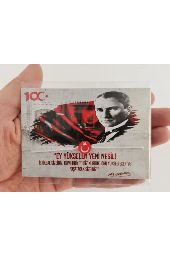 MİNİK ADIMLAR 29 Ekim Cumhuriyet Bayramı Kartı Ve Ay Yıldız Bilekliği 100 Adet - 4