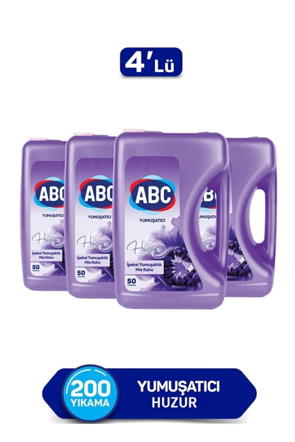 ABC Sıvı Çamaşır Yumuşatıcı Huzur 5 litre x4 Adet
