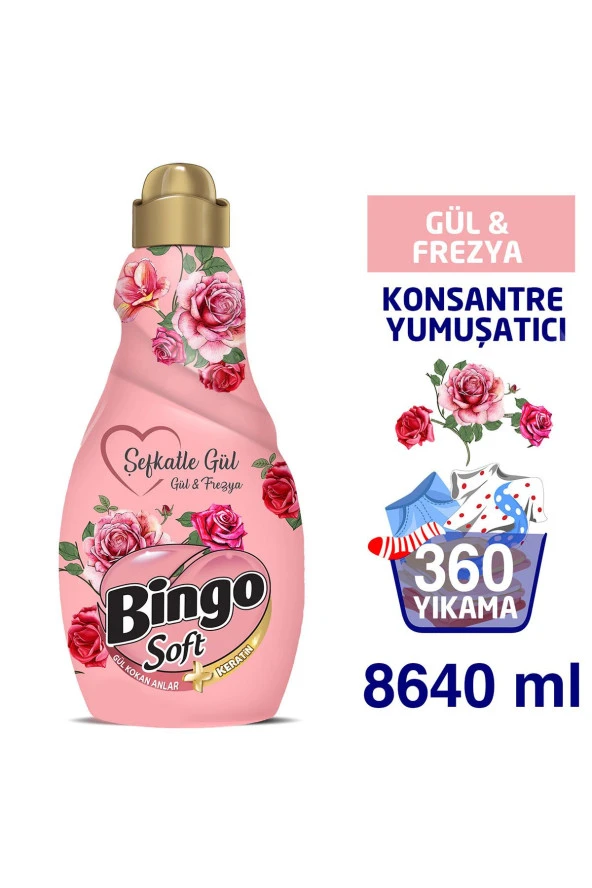 Bingo Soft Konsantre Şefkatle Gül 1440 ml Ekonomi Paketi 6'lı