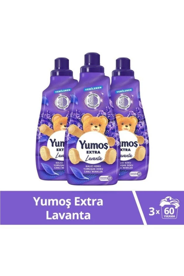 Yumoş Extra Lavanta Konsantre Çamaşır Yumuşatıcı 60 Yıkama 3'lü Paket