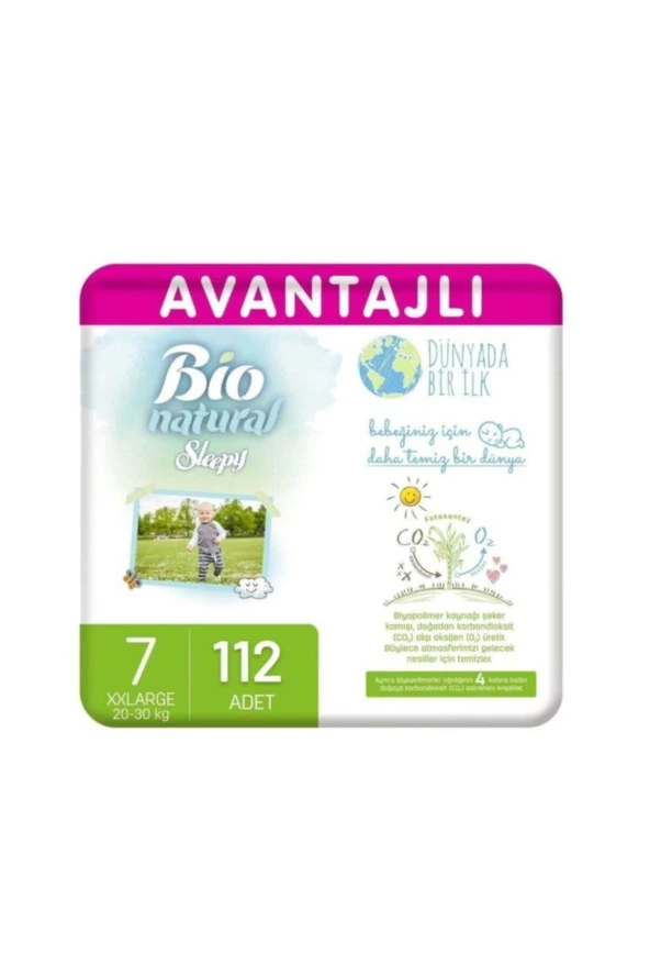 Sleepy Bio Natural Avantajlı Bebek Bezi 7 Numara Xxlarge 112 Adet