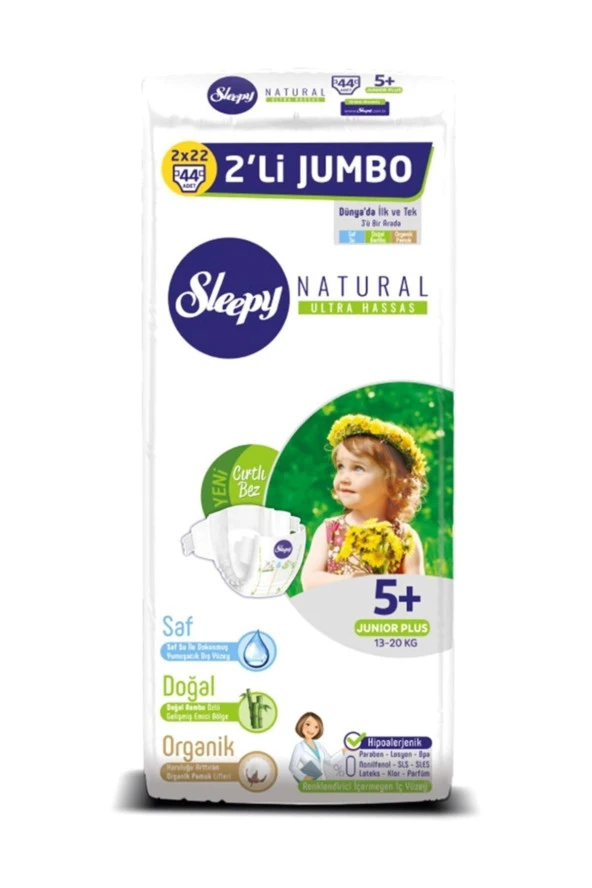 Sleepy Jumbo 2'li 5+ No Junıor Plus 44'lü (13-20kg)