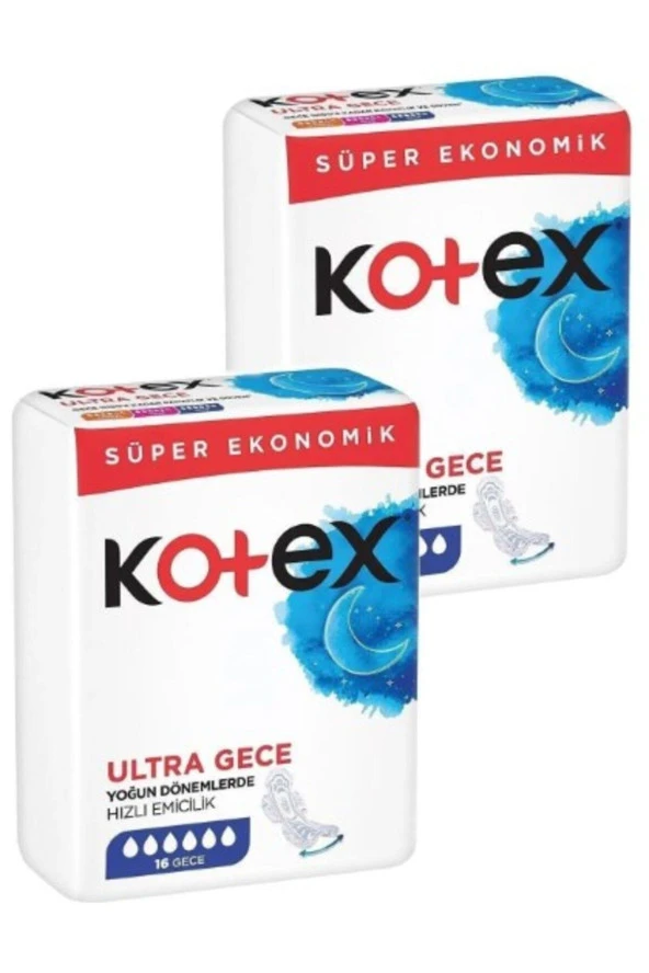 Kotex Ultra Quadro Süper Gece 16 Lı 2 Paket 32 Adet