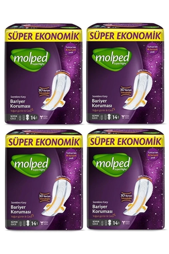 Molped Supernight Yoğun Günler & Gece (süper Gece) 14'lü X 4 Paket