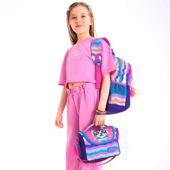 Coral High Desenli Okul Çantası Beslenme Kalemlik 3lü Set 23477 - 2