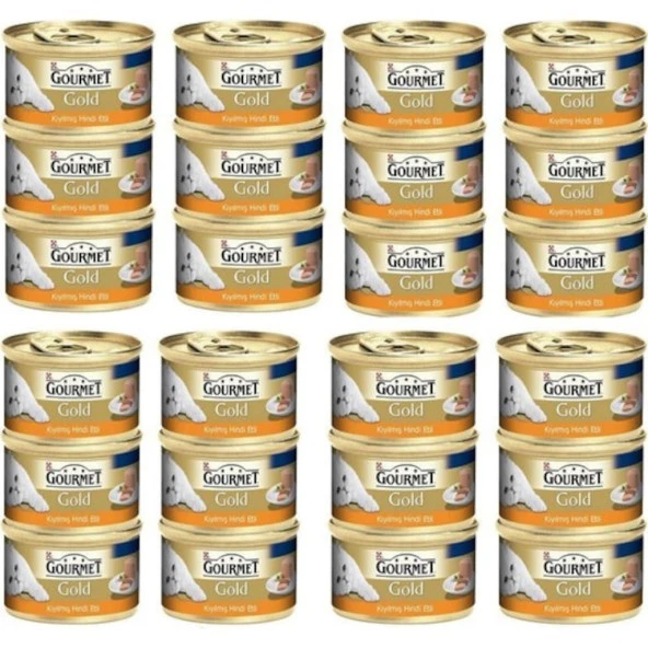 Gourmet Gold Kıyılmış Hindi Etli Konserve Yetişkin Kedi Maması 24 x 85 G
