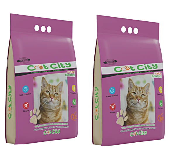 Cat City Ekstra Parfümlü Bentonit Topaklanan Kedi Kumu 10 Lt Lavantalı 2 ADET