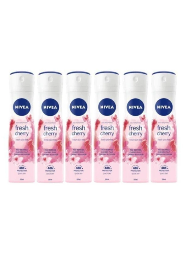 Nivea Fresh Cherry Kadın Deodorant 150 ml Sprey*6 Adet