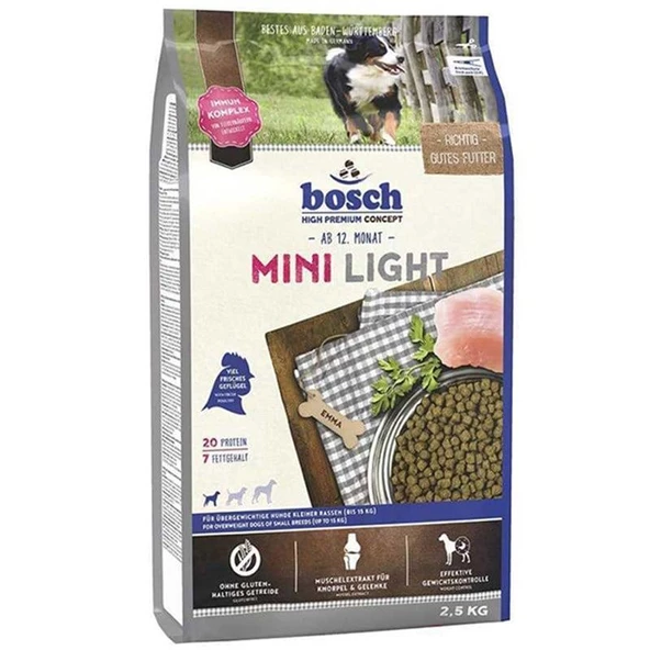 Bosch Mini Light Taze Kümes Hayvanlı Küçük Irk Diyet Köpek Maması 2.5kg