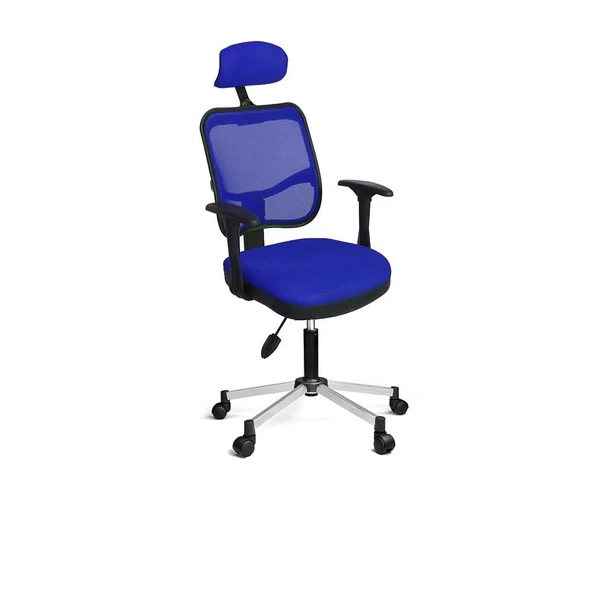 Türksit 817 File Çalışma Koltuğu Metalik Gri Boyalı Ayak Mavi ürün görseli 1