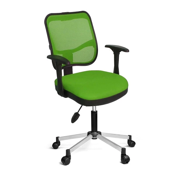 Türksit 807 File Çalışma Koltuğu Metalik Gri Boyalı Ayak F,Yeşil