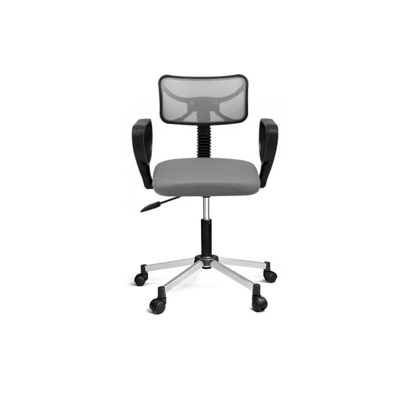 Türksit Buse Çalışma Koltuğu Metalik Gri Boyalı Ayak Gri