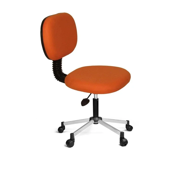 Türksit Eko Kolçaksız Çalışma Koltuğu Metalik Gri Boyalı Ayak Turuncu
