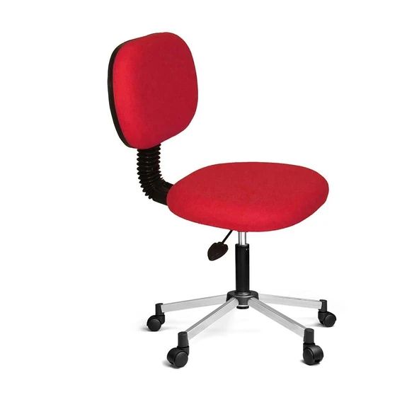 Türksit Eko Kolçaksız Çalışma Koltuğu Metalik Gri Boyalı Ayak Kirmizi ürün görseli