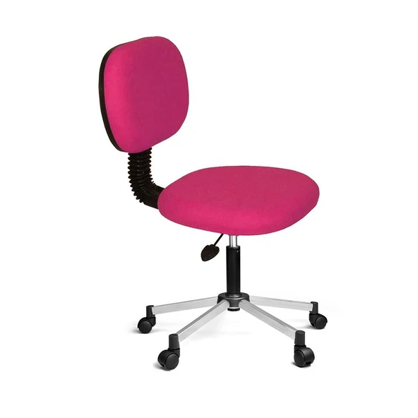 Türksit Eko Kolçaksız Çalışma Koltuğu Metalik Gri Boyalı Ayak Pembe