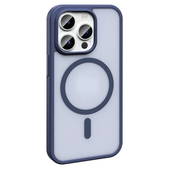 Vendas iPhone 14 Pro Kılıf Magsafe Şarj Özellikli Mat Arka Yüzey Zore Sio Kapak - 3