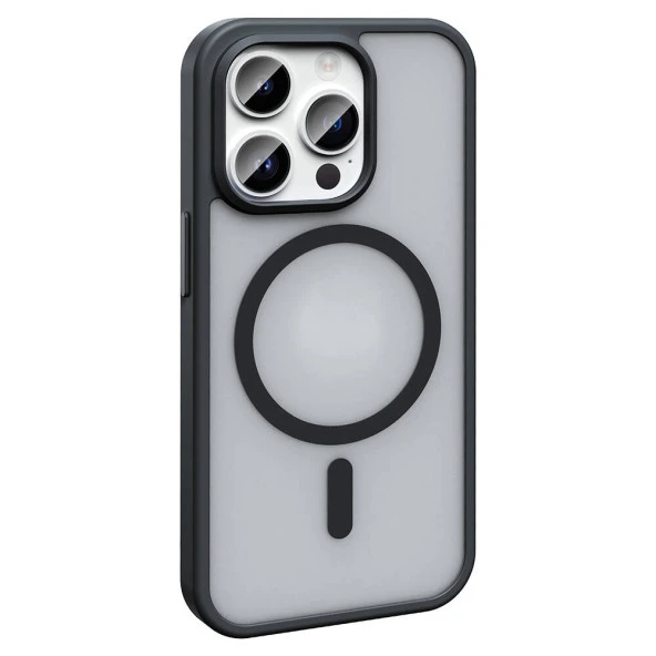 Vendas iPhone 14 Pro Kılıf Magsafe Şarj Özellikli Mat Arka Yüzey Zore Sio Kapak - 4