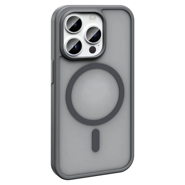 Vendas iPhone 14 Pro Kılıf Magsafe Şarj Özellikli Mat Arka Yüzey Zore Sio Kapak - 5