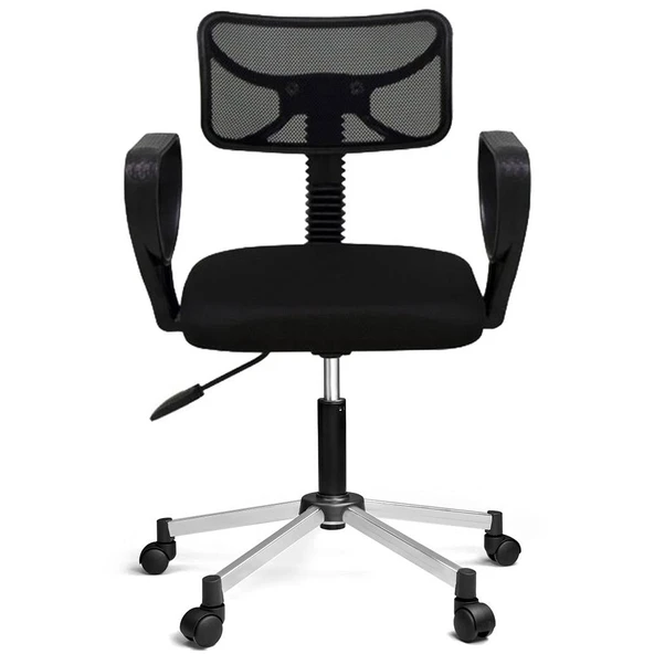 Türksit Buse Çalışma Koltuğu Metalik Gri Boyalı Ayak Siyah