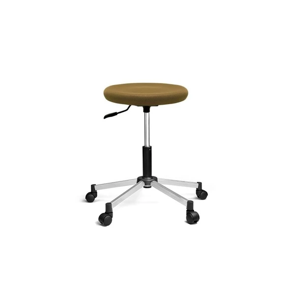 Türksit Tabure Dökme Sünger File Metalik Gri Boyalı Ayak Krem