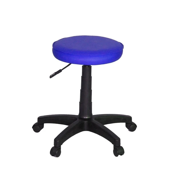 Türksit Amortisörlü Tabure Deri Plastik Ayak Mavi