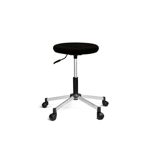 Türksit Tabure Dökme Sünger File Metalik Gri Boyalı Ayak Siyah