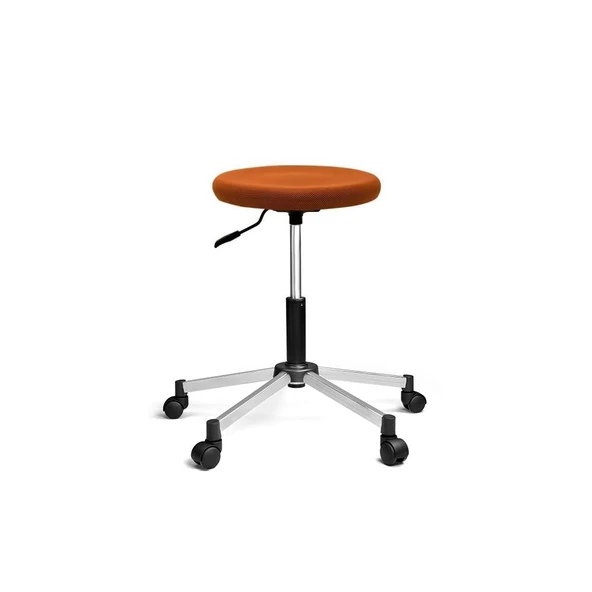 Türksit Tabure Dökme Sünger File Metalik Gri Boyalı Ayak Turuncu