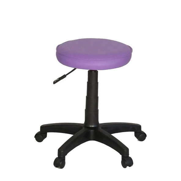 Türksit Amortisörlü Tabure Deri Plastik Ayak Lila