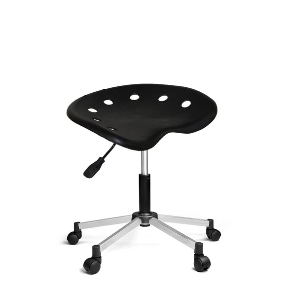 Türksit Nil Amortisörlü Tabure Metalik Gri Boyalı Ayak Siyah