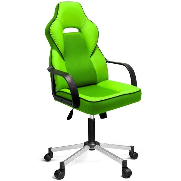 Türksit İnka Yönetici ve Oyuncu Koltuğu Plastik Kol Ve Metalik Gri Boyalı Ayaklı Yeşil ürün görseli
